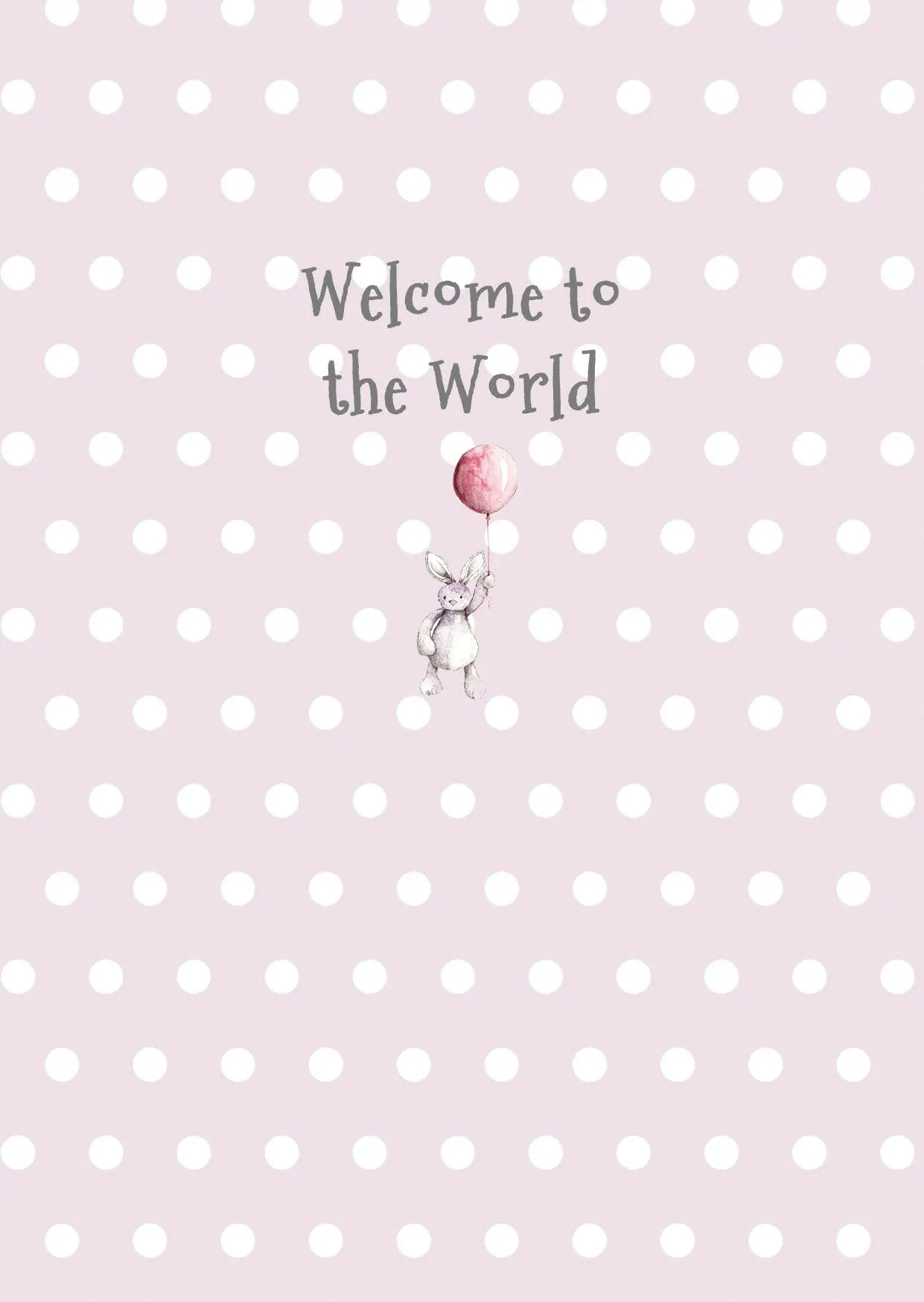 A6 Greeting Card with Ceramic Keepsake - Baby Girl Teddy and Balloon