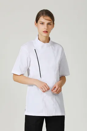 Basil White Chef Jacket, Short Sleeve