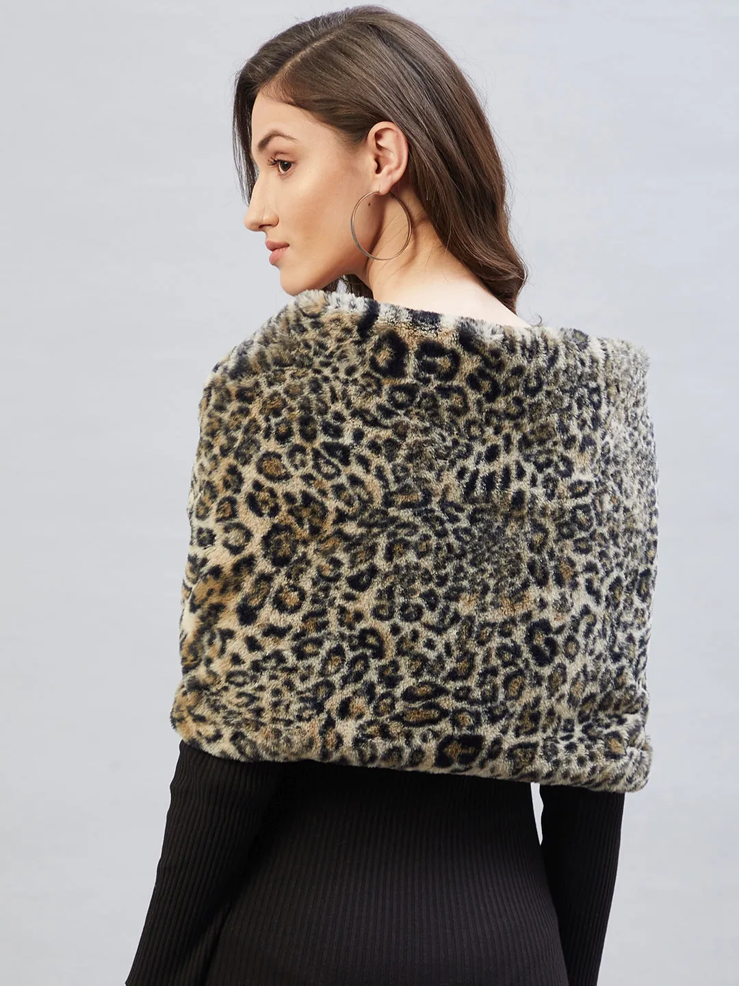 Black Leopard Fur Cape