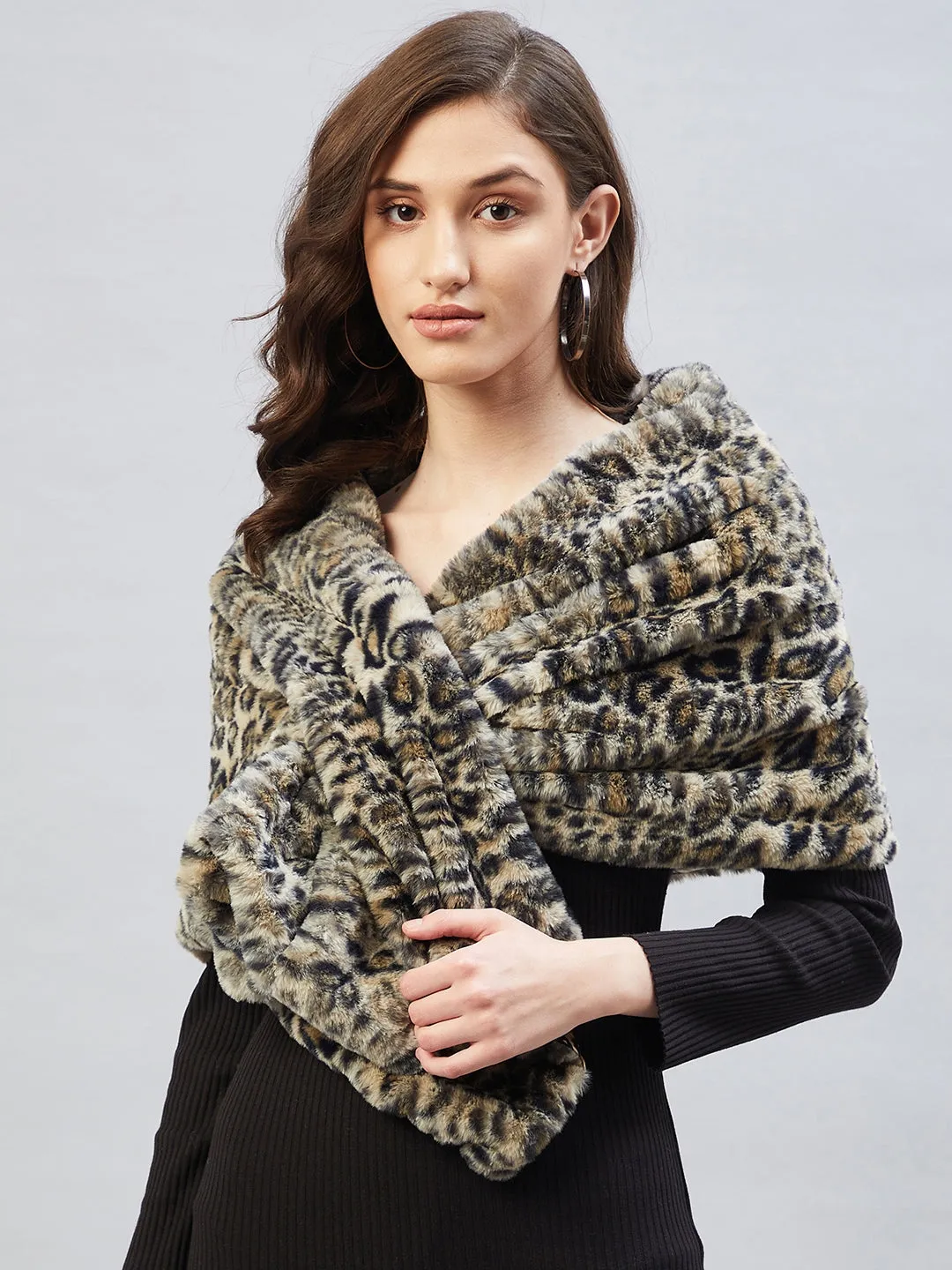 Black Leopard Fur Cape