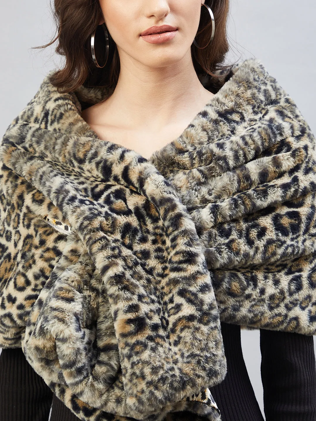 Black Leopard Fur Cape