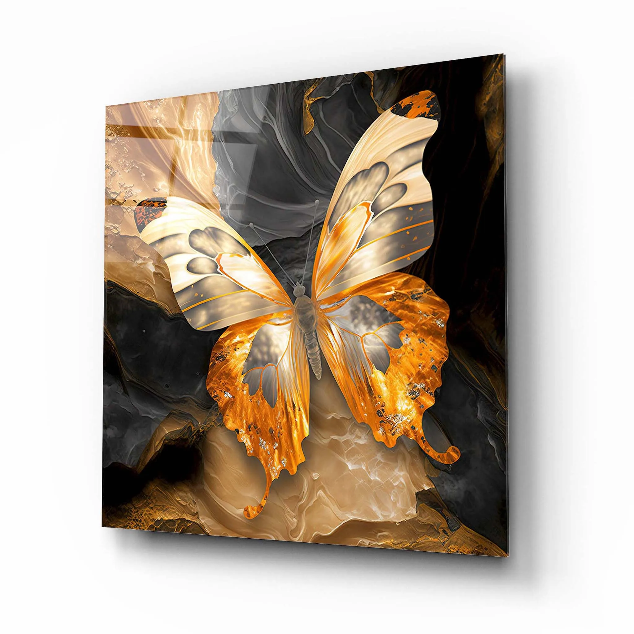 Butterfly Glass Wall Art Table