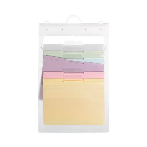 Cascading Wall Organizer, 6 Sections, Letter Size, 14.25 X 24.25, Blue, Clear, Gray, Green, Orange, Pink, Purple