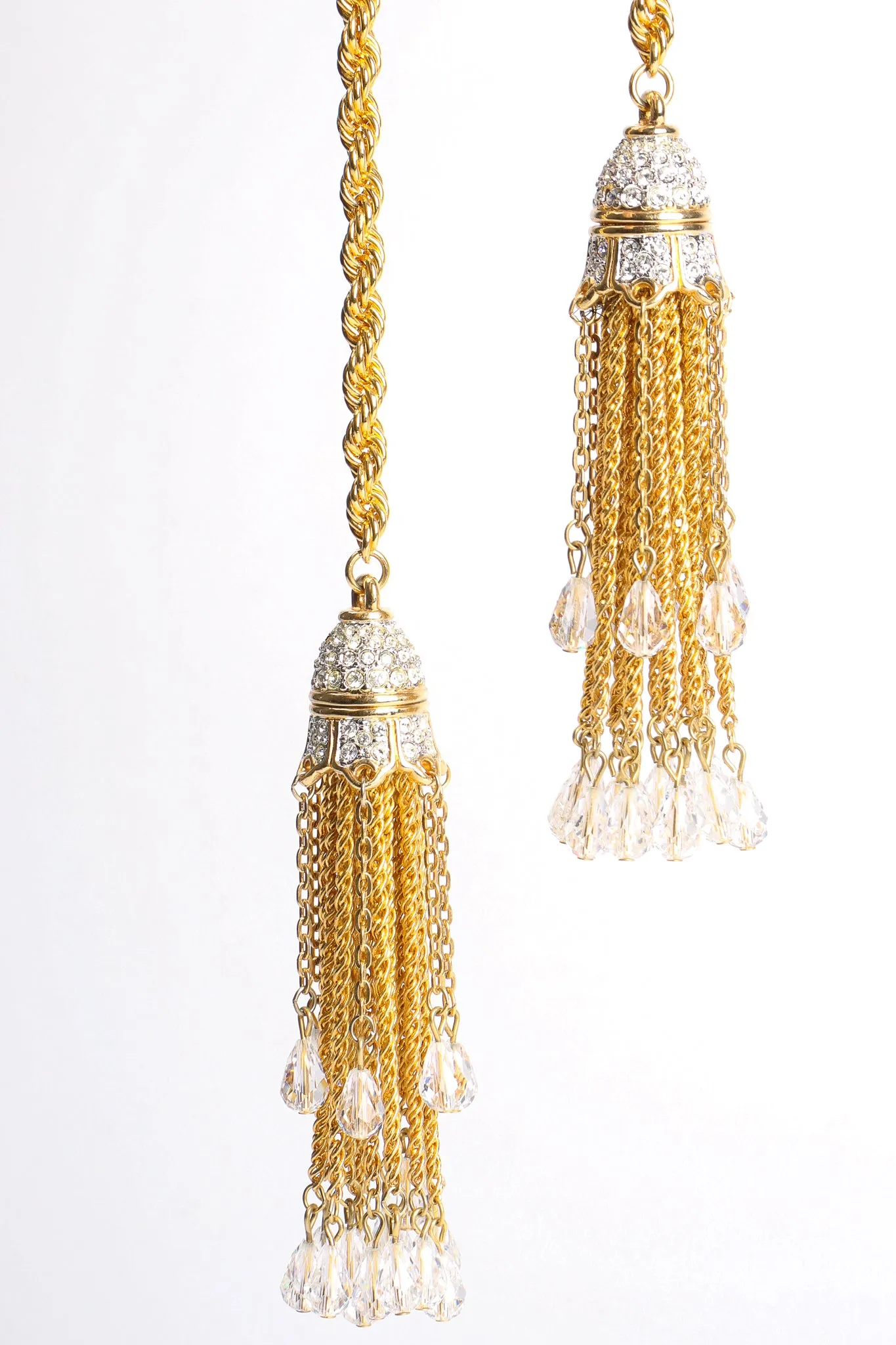 Crystal Bead Tassel Wrap Lariat