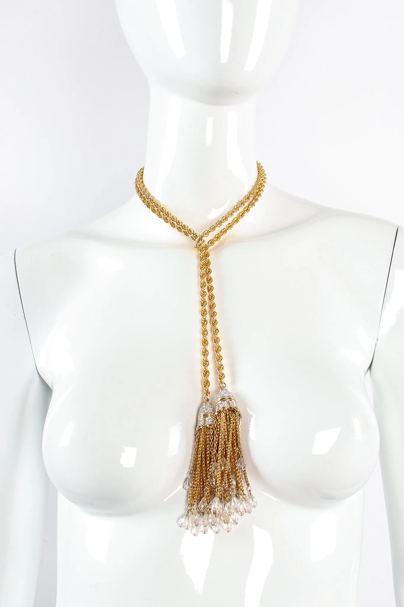 Crystal Bead Tassel Wrap Lariat