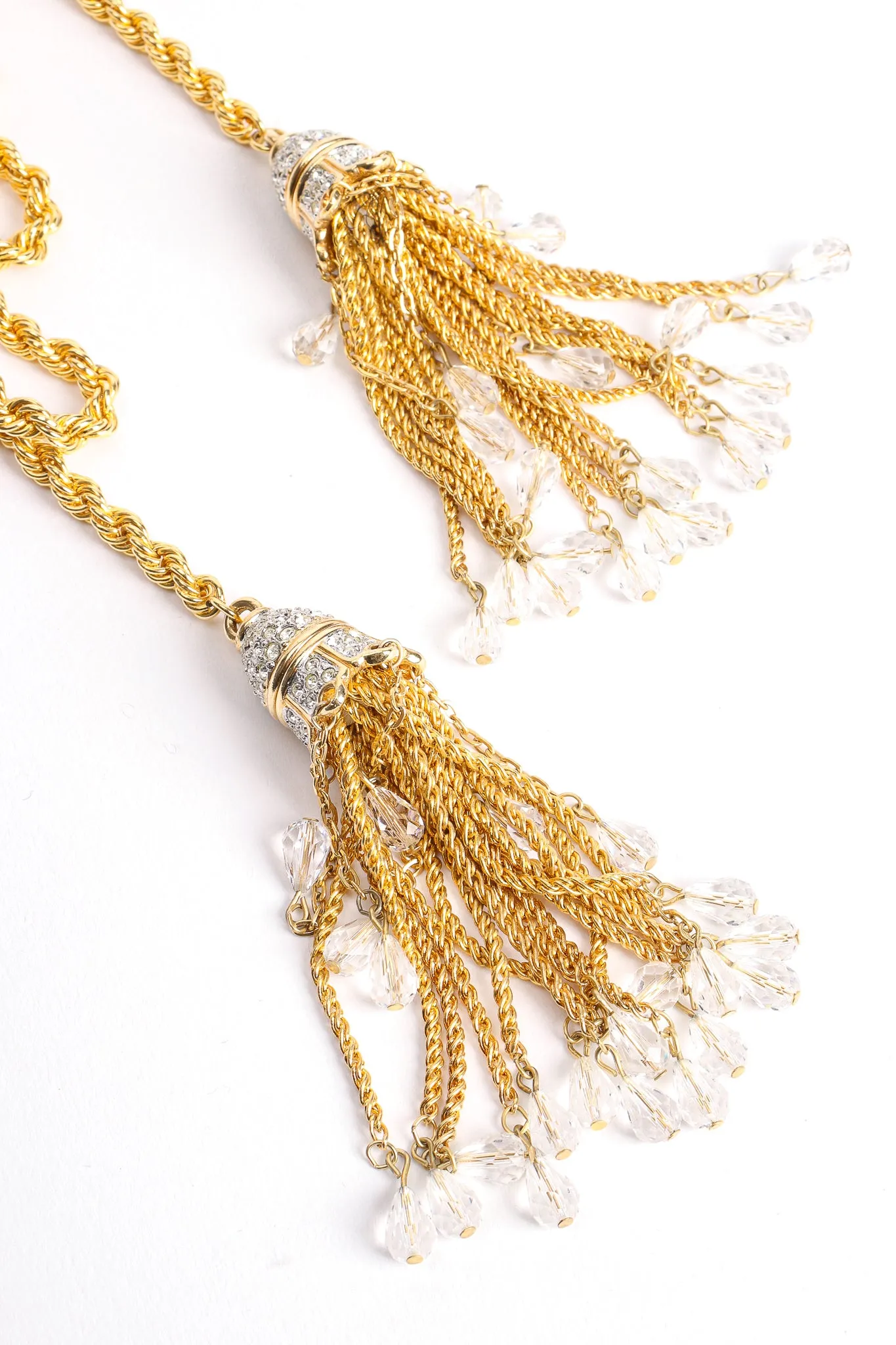 Crystal Bead Tassel Wrap Lariat