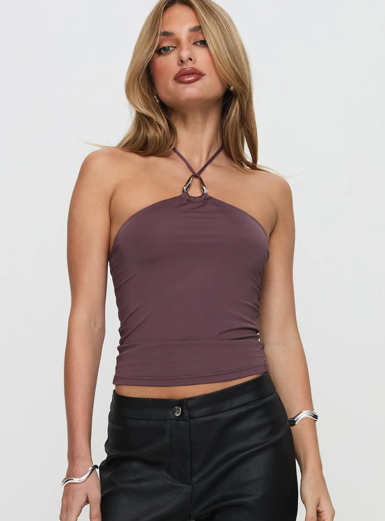 Final Tango Halter Top Plum