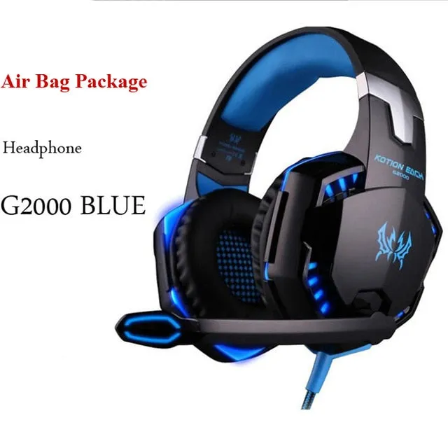 G2000 G9000 Gaming Headsets Big Headphones with Light Mic Stereo Earphones Deep Bass for PC Computer Gamer Laptop PS4 New X-BOX