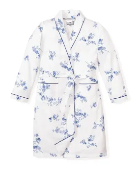 Kid's Twill Robe | Indigo Floral