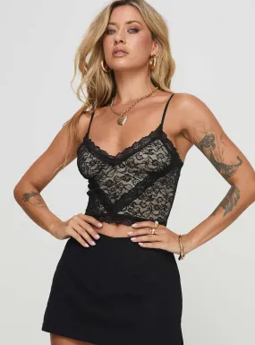 Know Names Lace Top Black