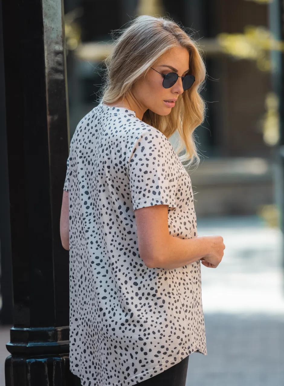 Leopard Loose Cut Casual Short Sleeve Top