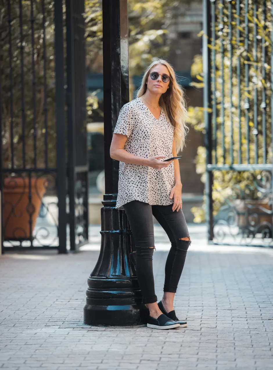 Leopard Loose Cut Casual Short Sleeve Top