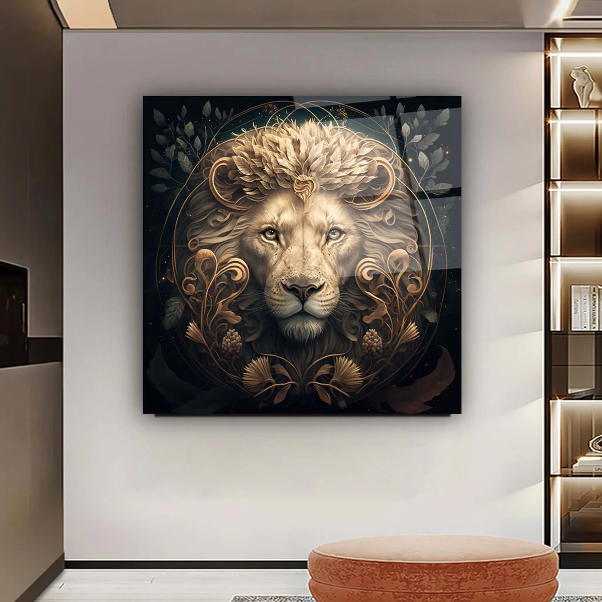 Lion Glass Wall Art