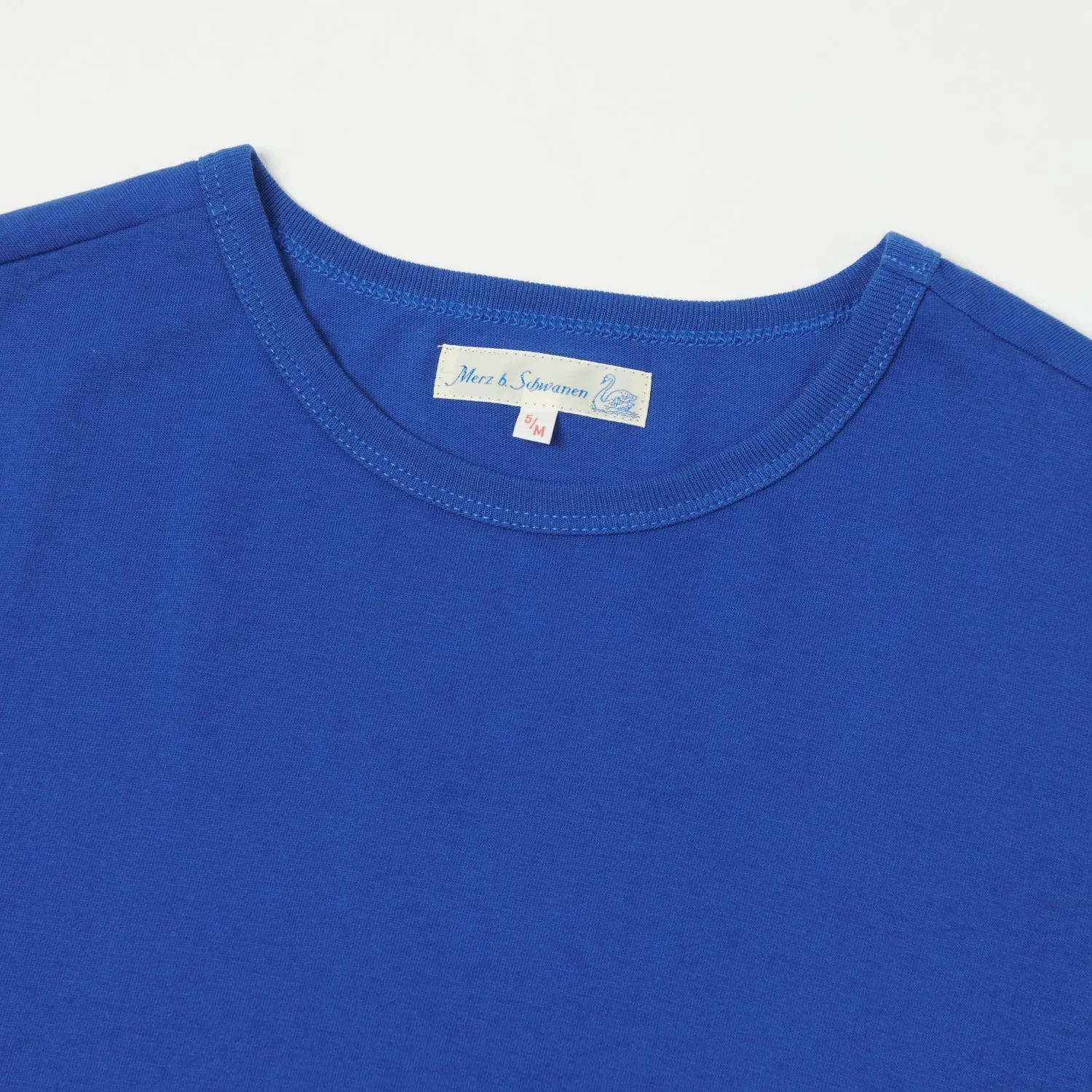 Merz b. Schwanen 1950s Crew Neck Tee - Vintage Blue