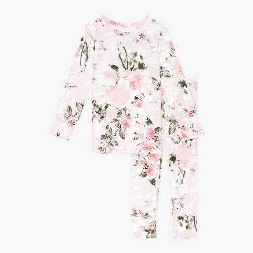 Posh Peanut Vintage Pink Rose Long Sleeve Basic Pajama