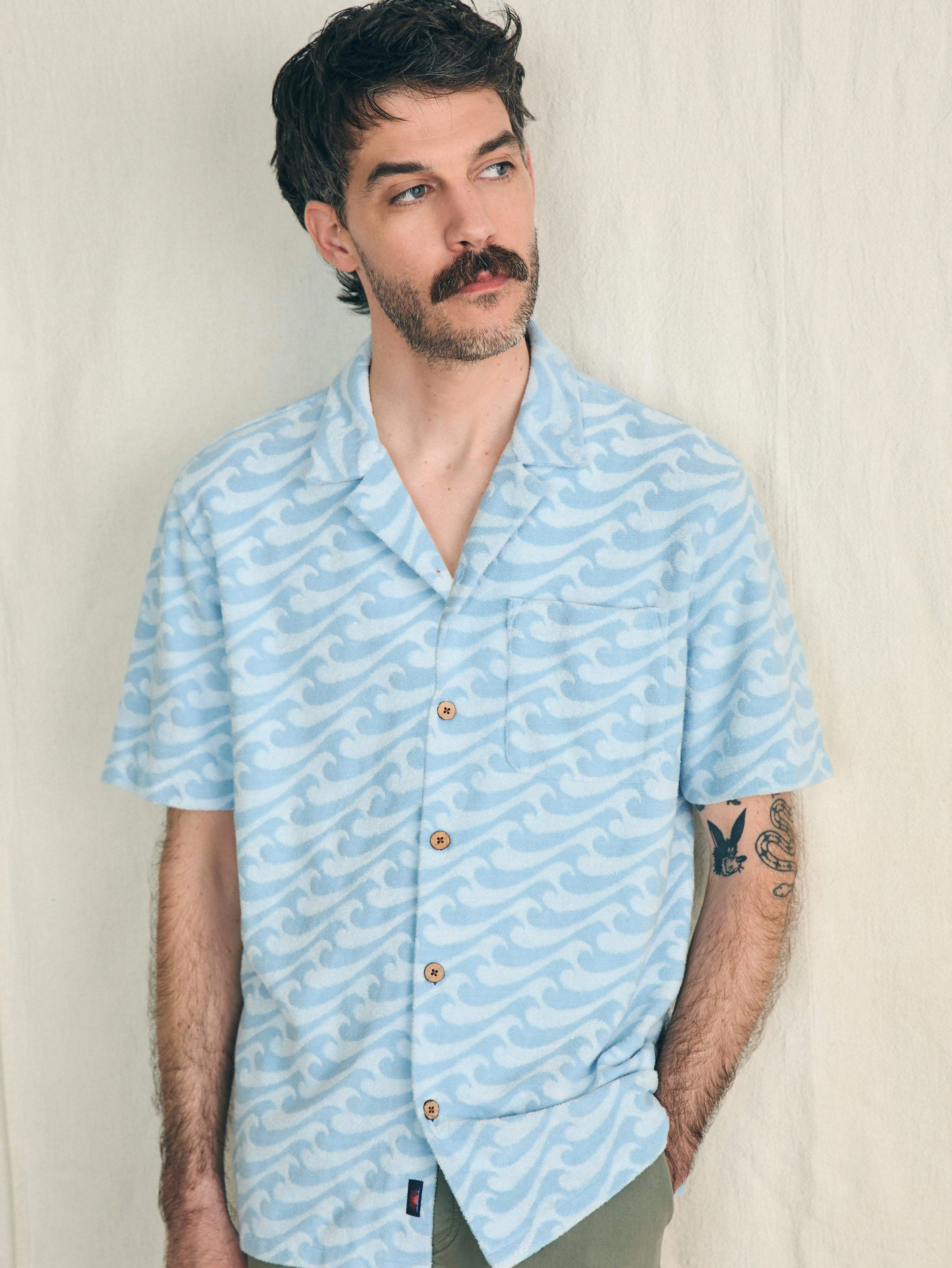 Short-Sleeve Cabana Towel Terry Shirt - Endless Peaks