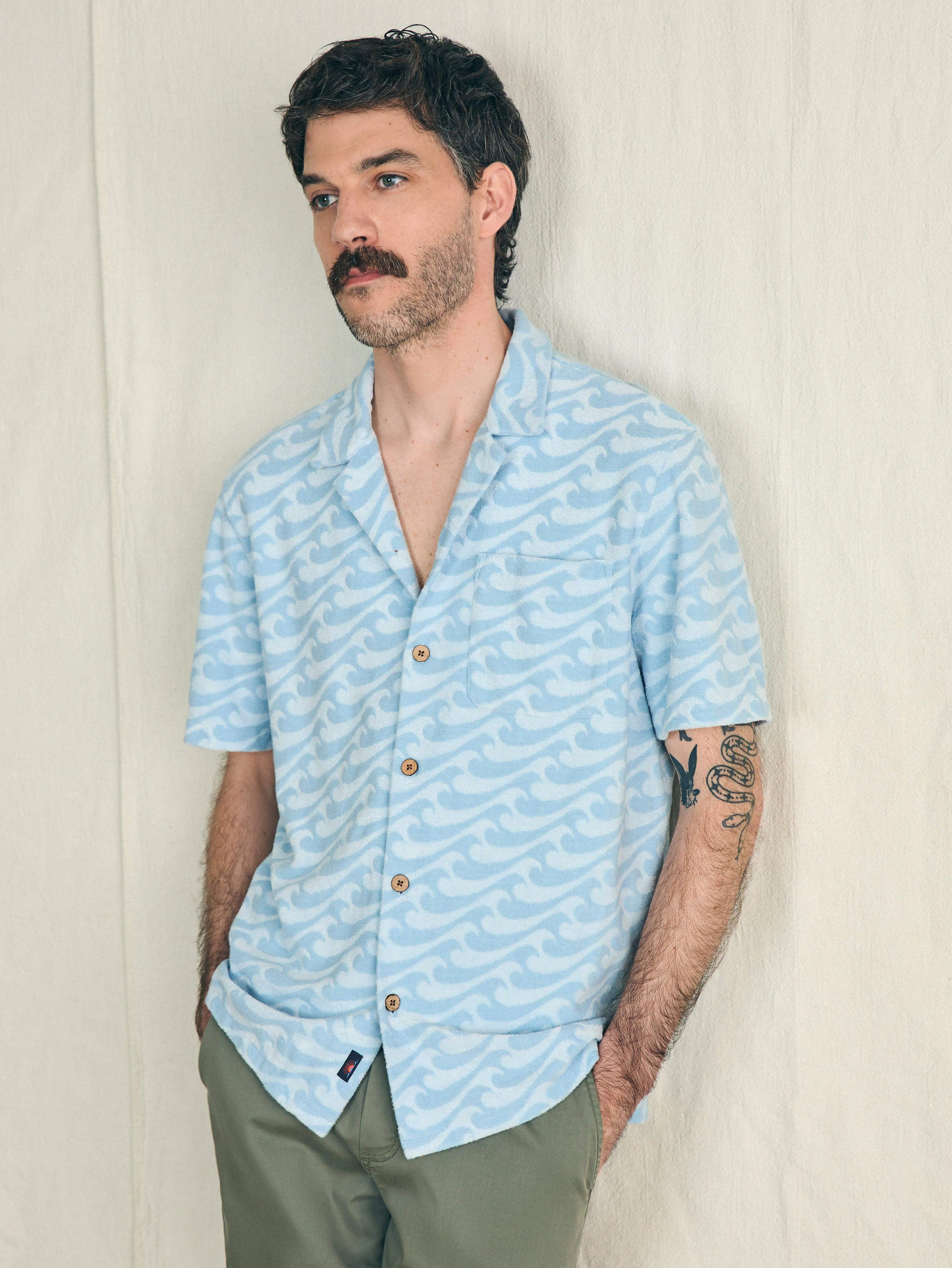 Short-Sleeve Cabana Towel Terry Shirt - Endless Peaks