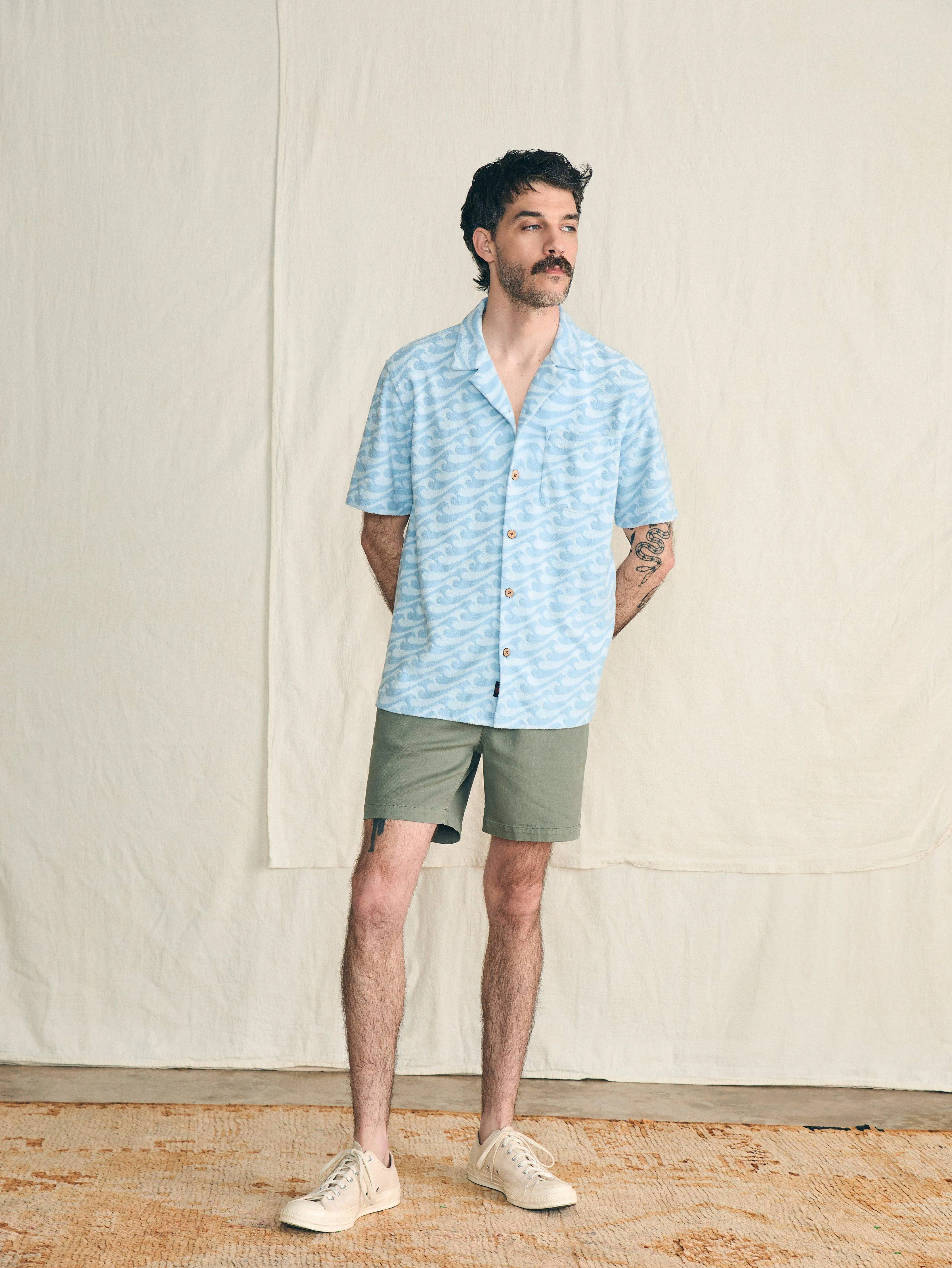 Short-Sleeve Cabana Towel Terry Shirt - Endless Peaks