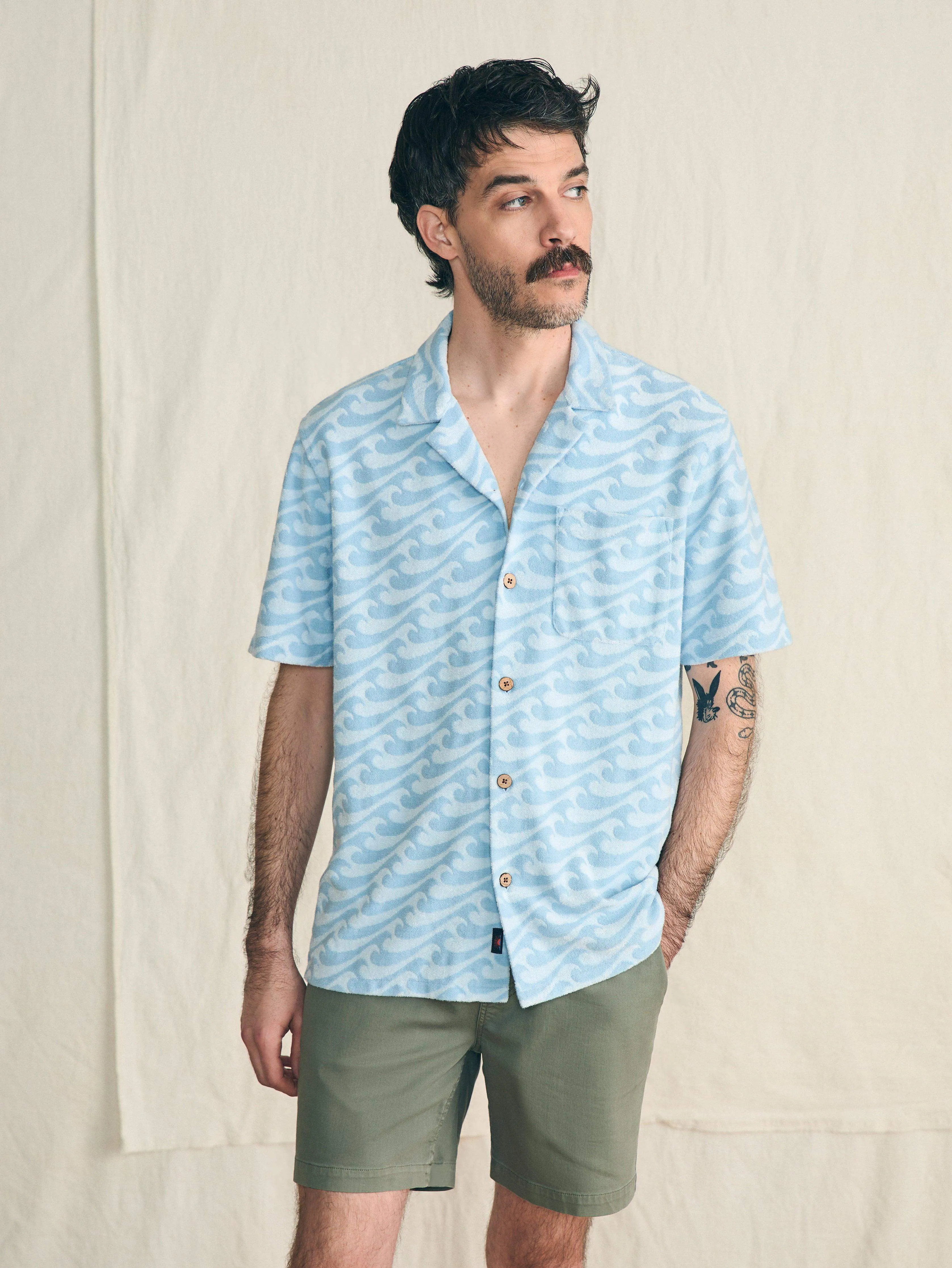 Short-Sleeve Cabana Towel Terry Shirt - Endless Peaks