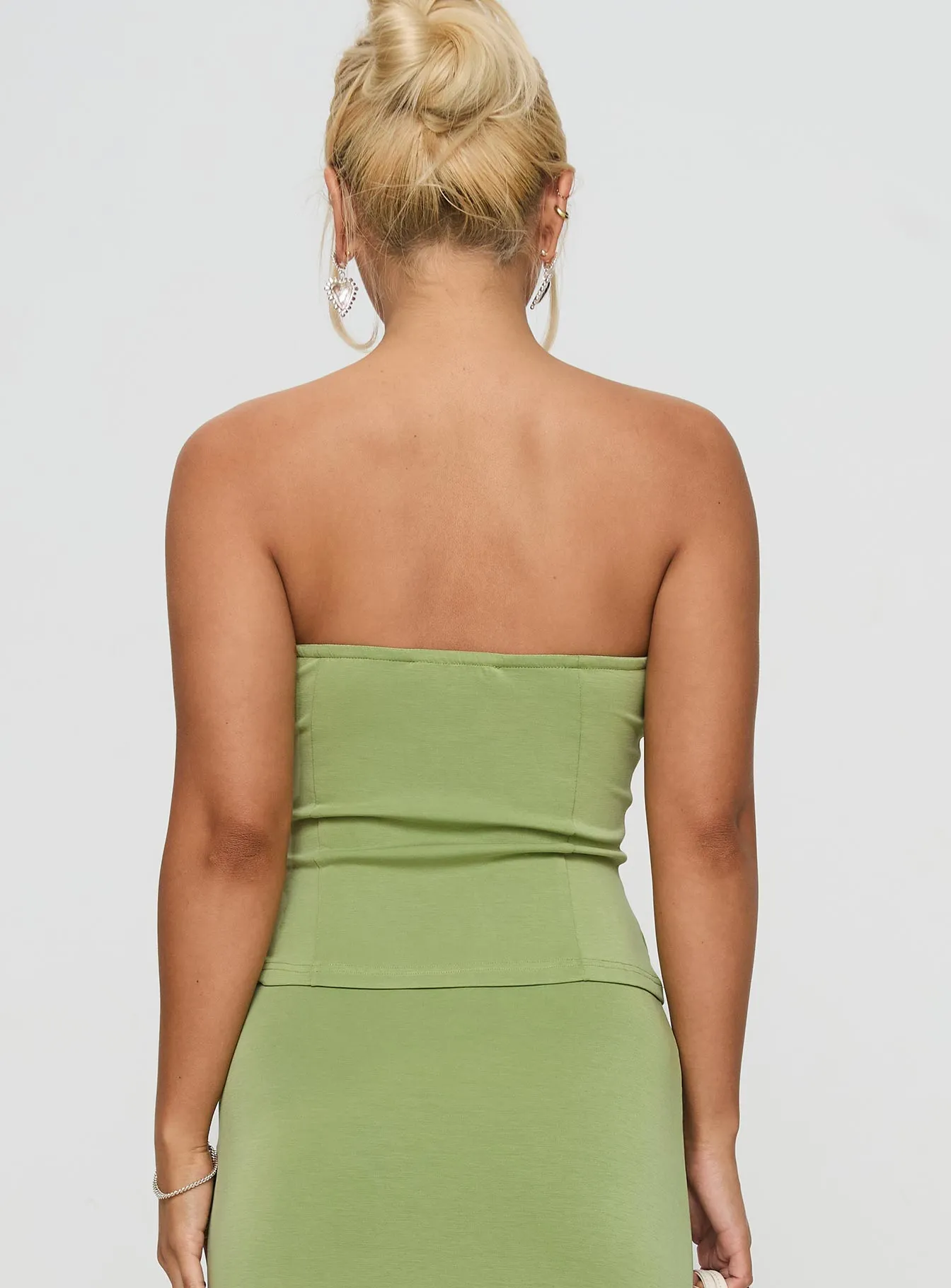 Sun Chaser Strapless Top Green