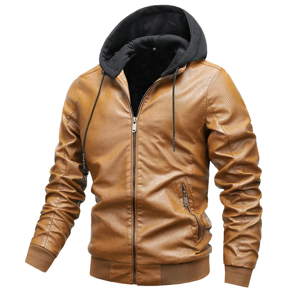 Winter Stand-collar Jacket Leather Jacket Men